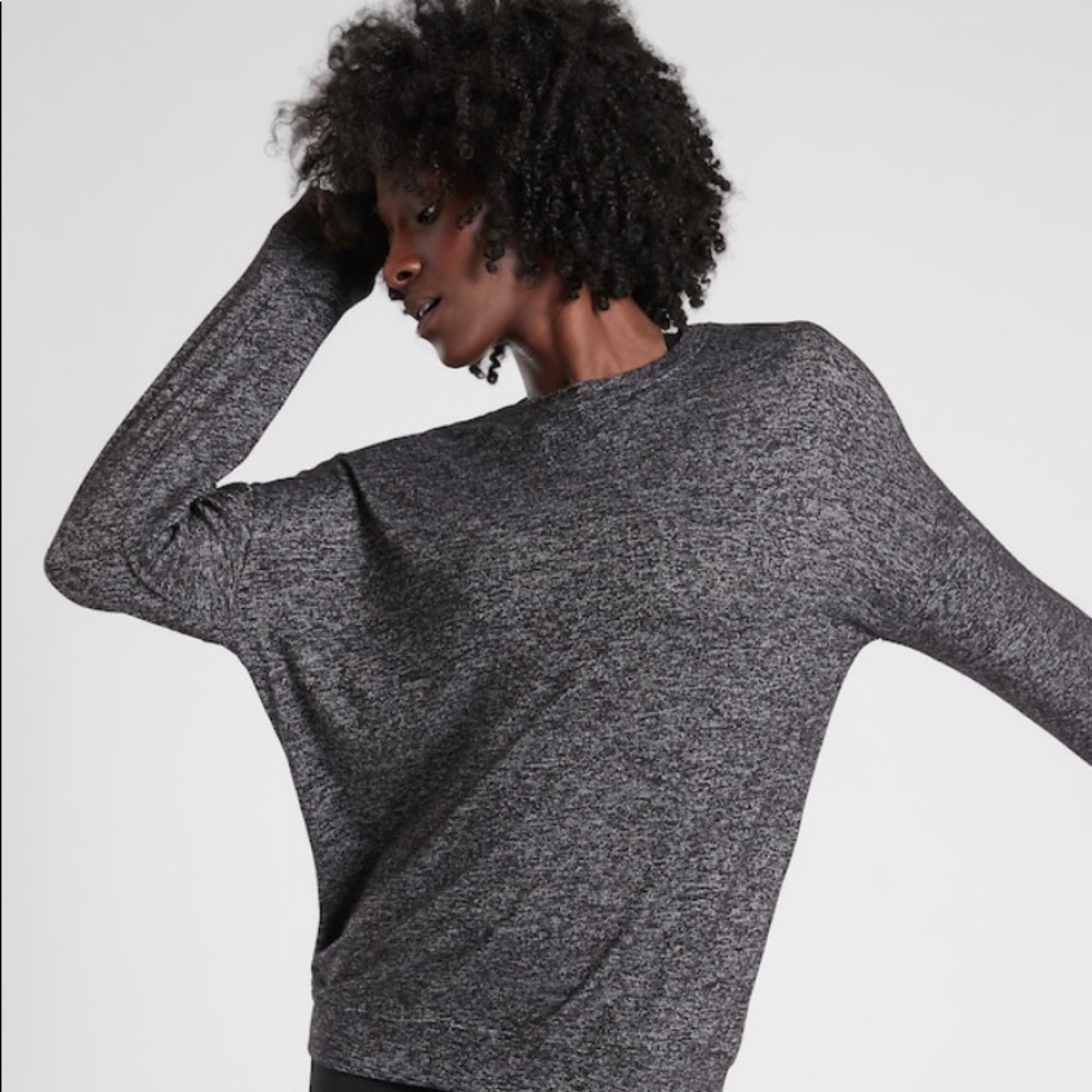 NWOT Athleta Mindful Pullover charcoal heather